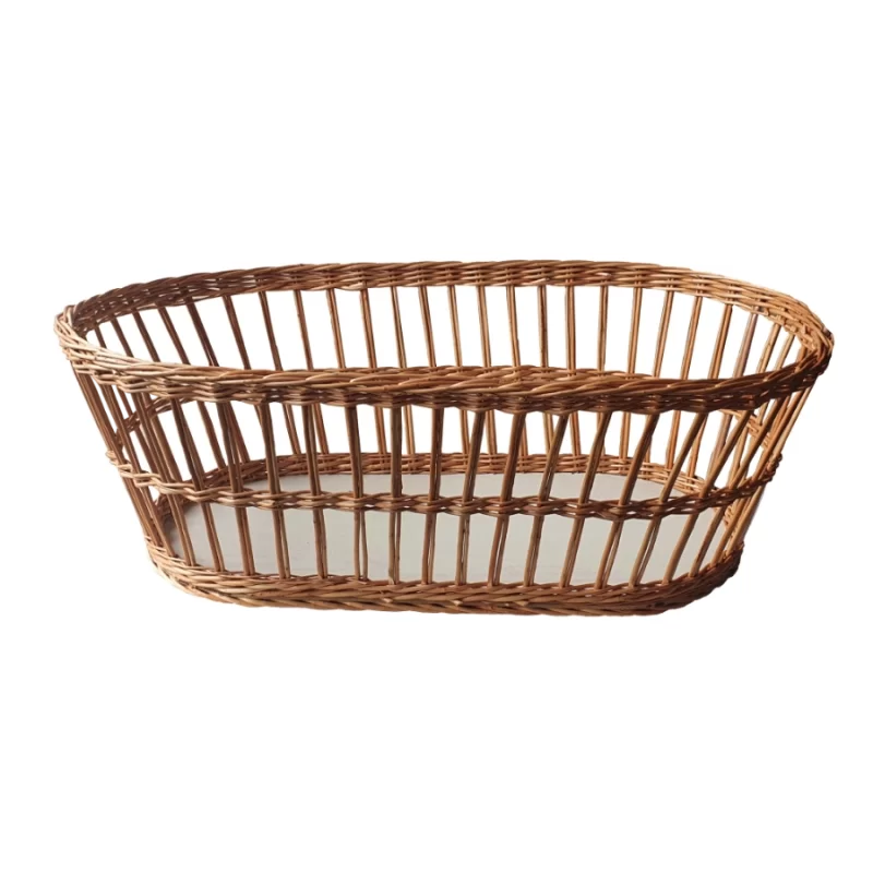 Cos rufe oval mediu impletit din rachita - KT-247